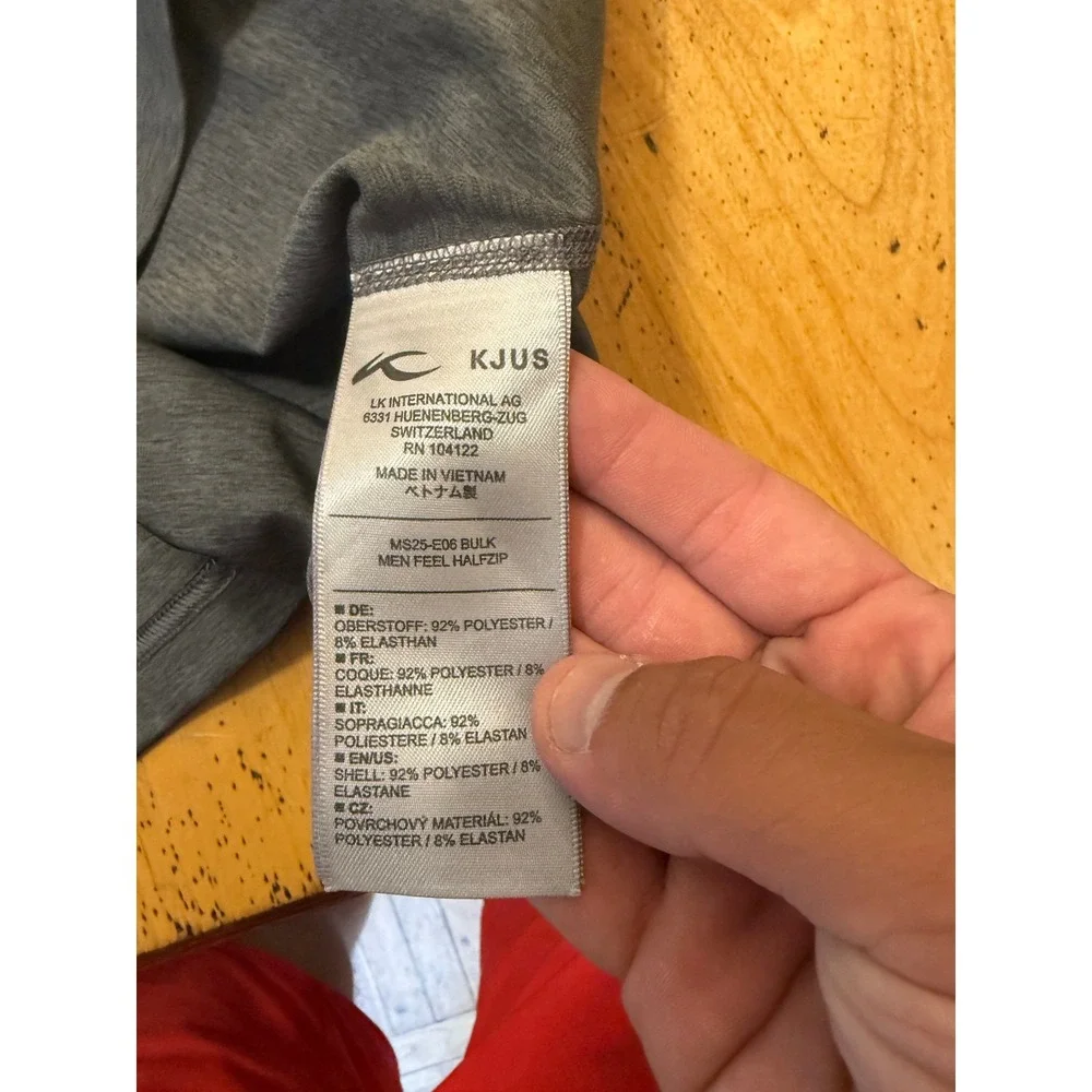 KJUS Men Feel Halfzip 52L Gray Heather Performance Golf Pullover MS25-E06